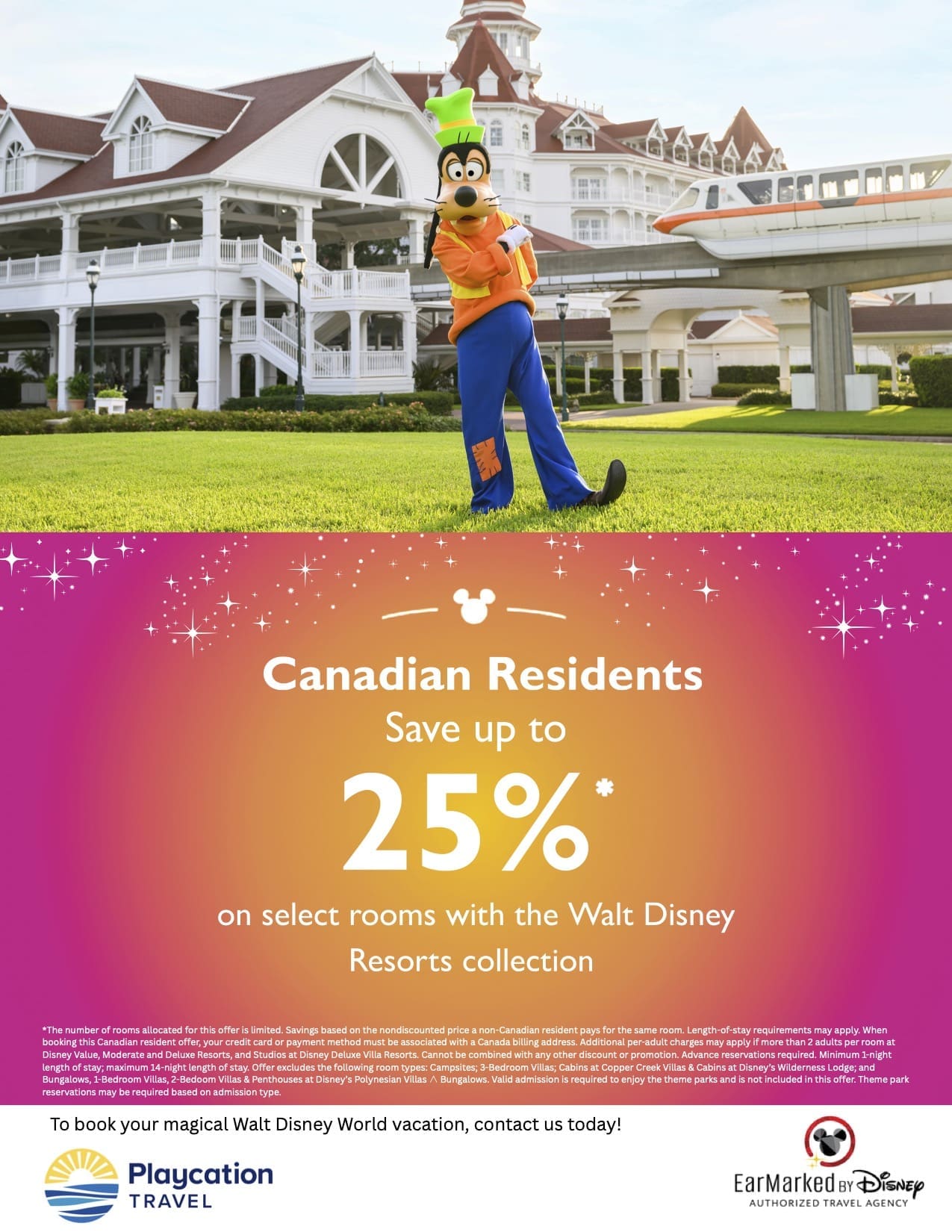 Canadian Resident Disney SALE room only for 2027